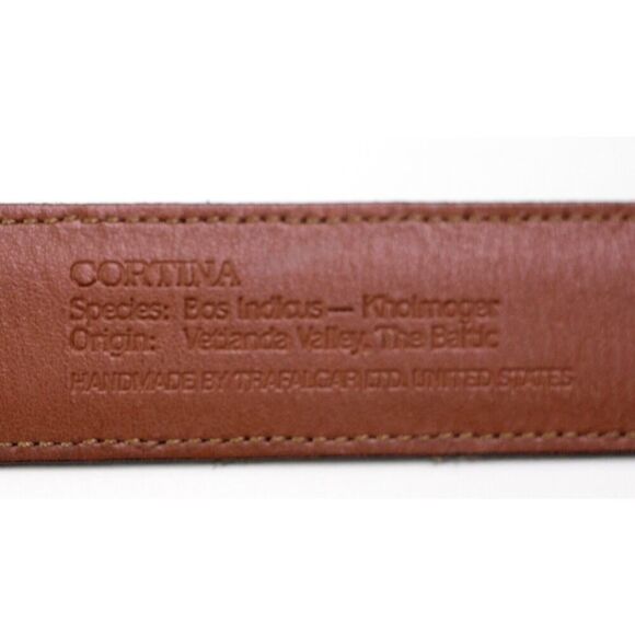 Trafalgar BLACK GENUINE LEATHER 1 1/8"Wd STITCH CASUAL DRESS BELT Sz 38/95 (F40 - Picture 8 of 15